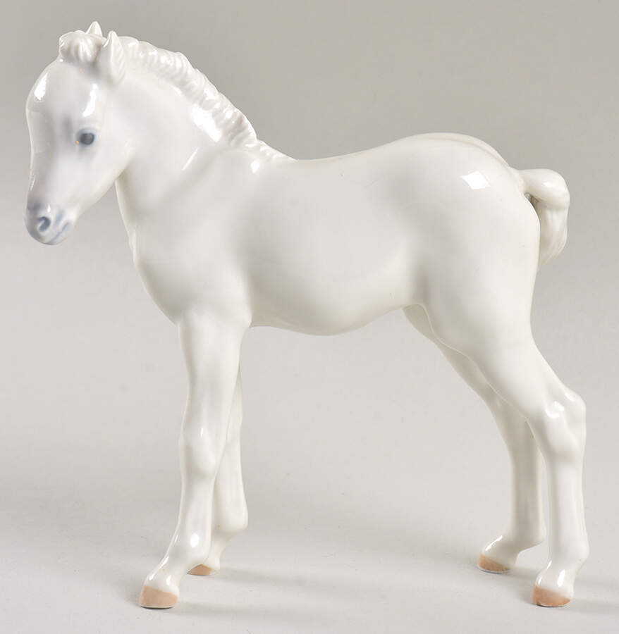Animals-Farm and Domestic Foal Standing-All White - No Box by Royal Copenhagen-1