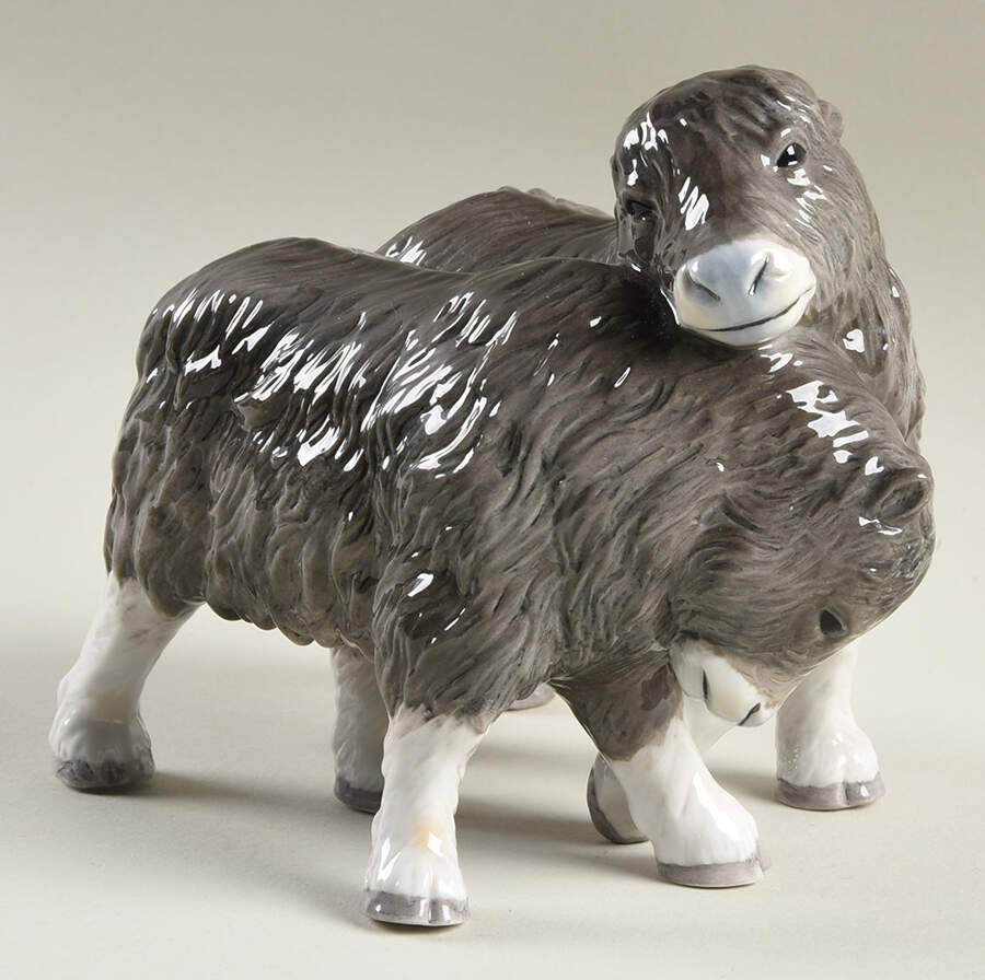 Animals-Farm and Domestic Pair Of Musk Ox Calf - No Box by Royal Copenhagen-1