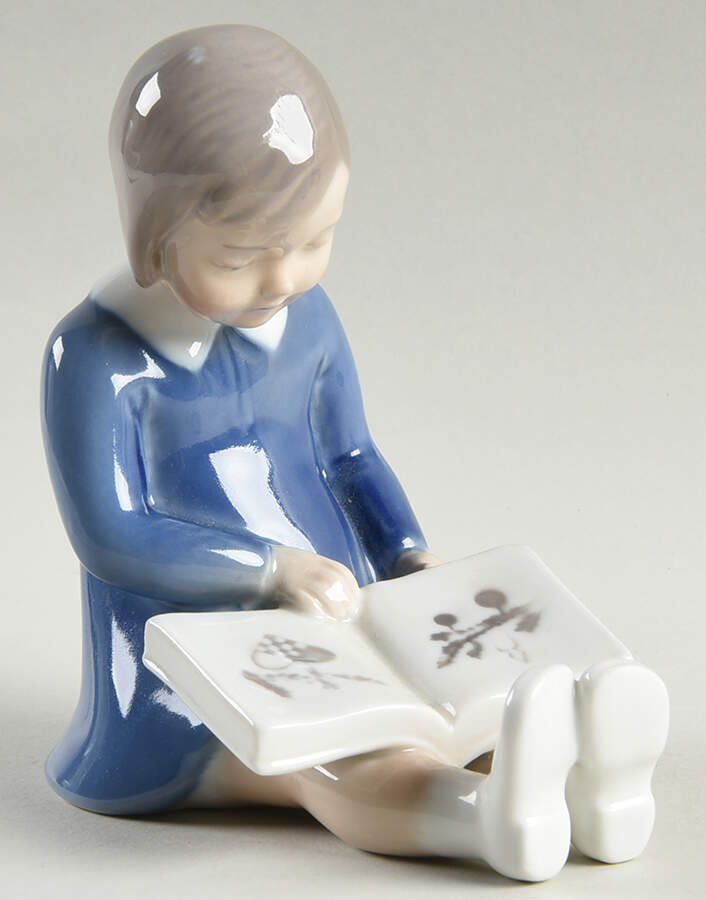 Children First Book-Girl Reading - No Box by Royal Copenhagen-1