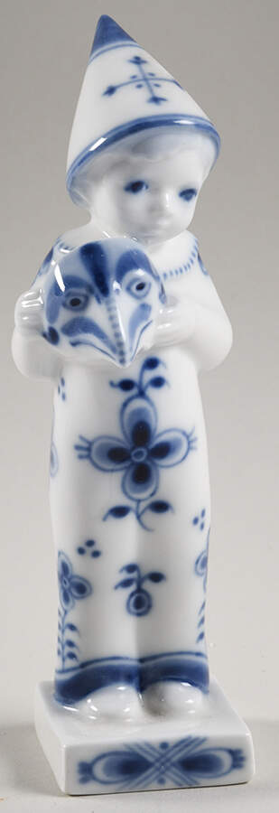 Blue & White Figurine Child In Carnival Dress - No Box by Royal Copenhagen-1