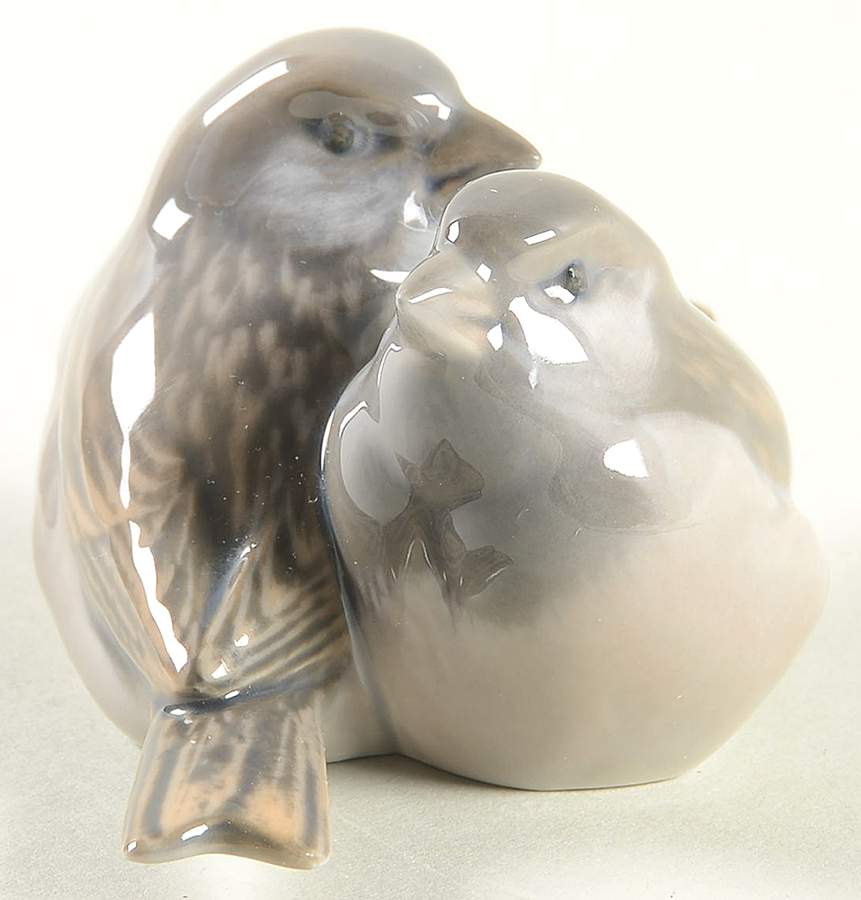 Birds Sparrows-Pair - No Box by Royal Copenhagen-1