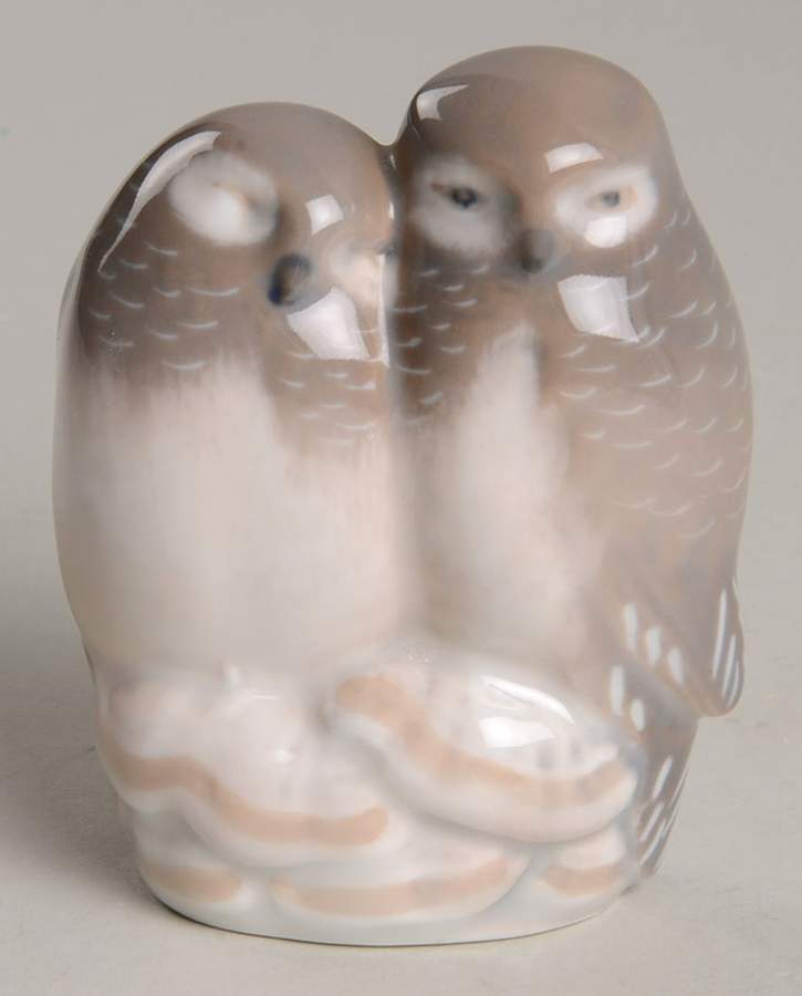 Birds Owls-Pair - No Box by Royal Copenhagen-1