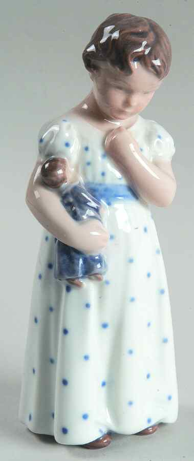 Children Girl With Doll Standing - No Box by Royal Copenhagen-1