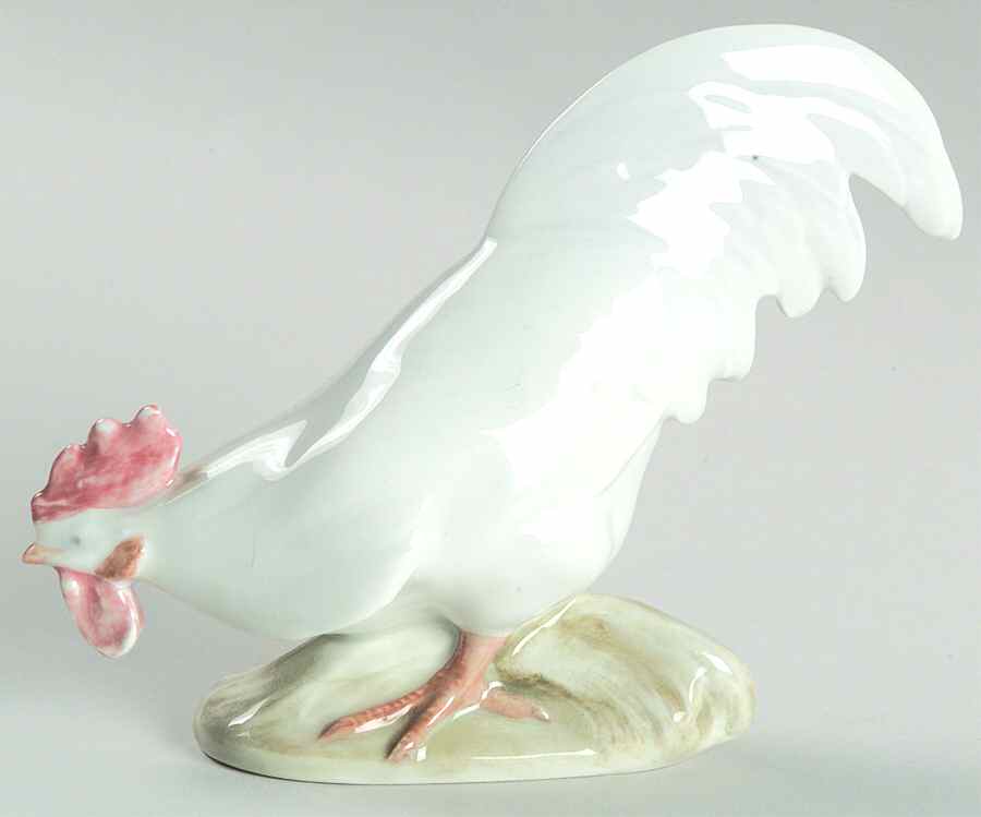 Birds Cock Head Down-White - No Box by Royal Copenhagen-1