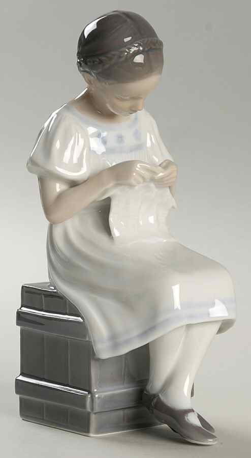Children Grethe-Girl On Packing Case - No Box by Royal Copenhagen-1