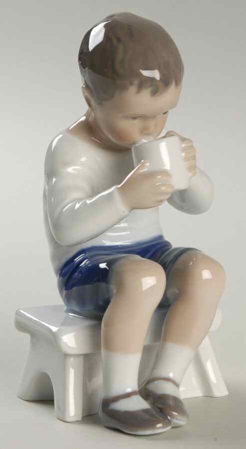 Children Victor-Boy On Stool - No Box by Royal Copenhagen-1