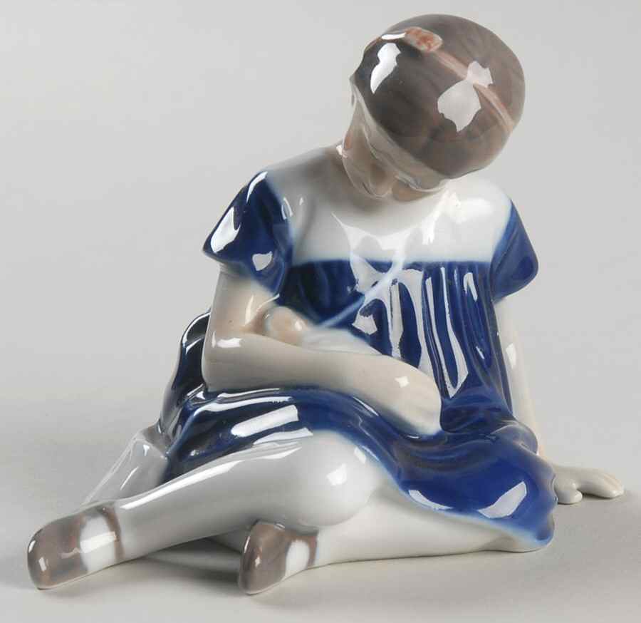 Children Little Girl With Doll - No Box by Royal Copenhagen-1