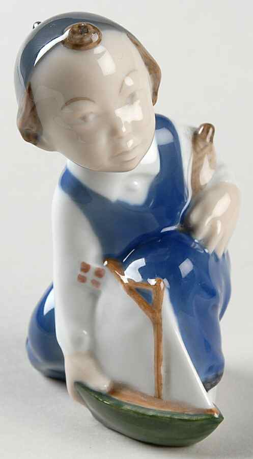Children Boy With Sailing Boat - No Box by Royal Copenhagen-1