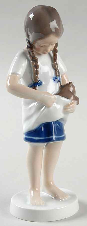 Children Little Mother-Girl With Cat - No Box by Royal Copenhagen-1