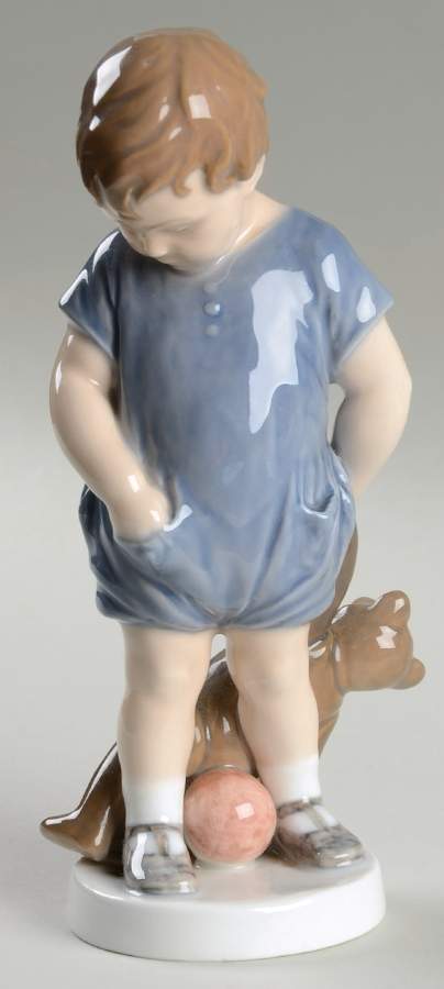 Children Boy With Teddy Bear - No Box by Royal Copenhagen-1