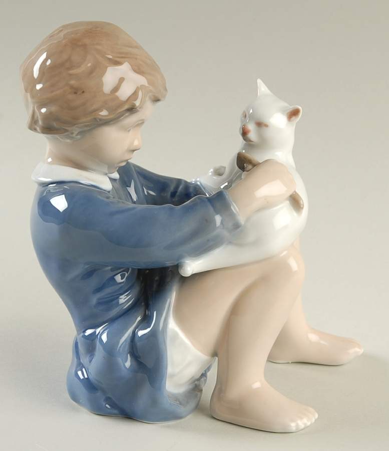 Children Girl With Cat - No Box by Royal Copenhagen-1