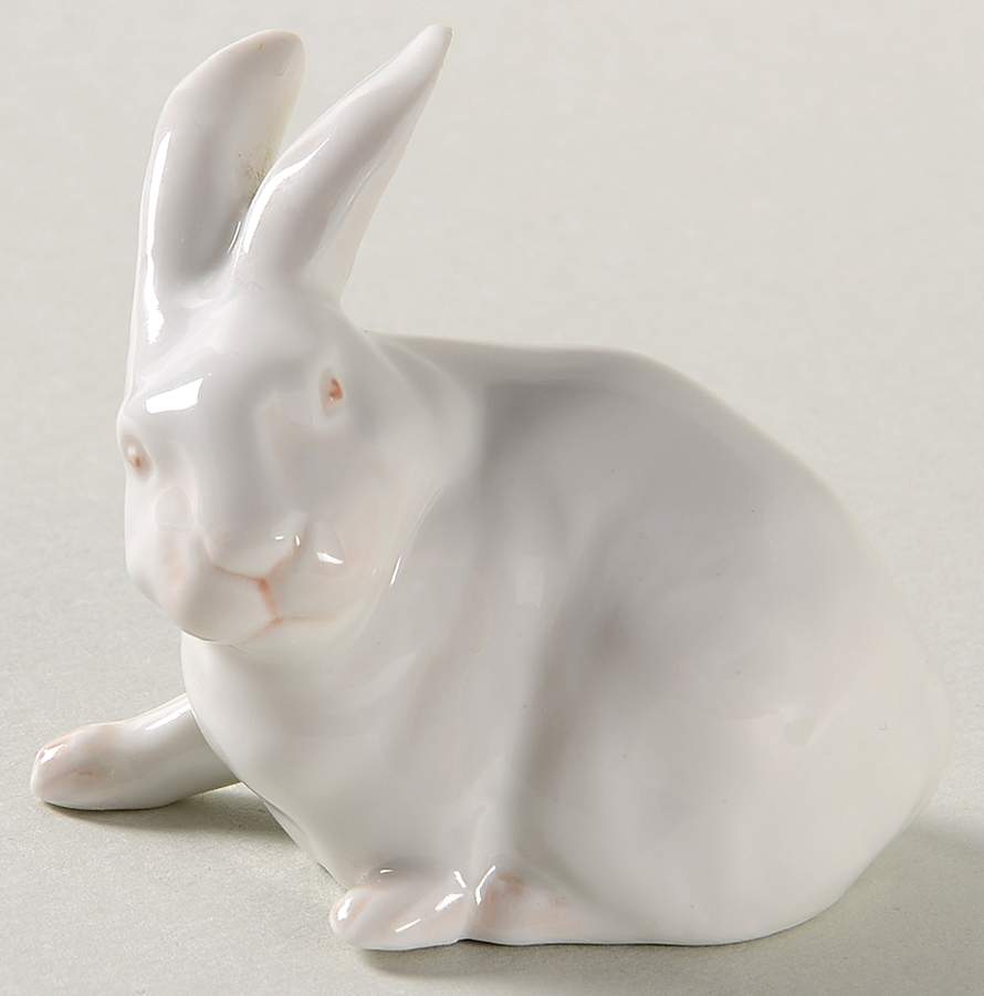 Animals-Farm and Domestic Rabbit-White - No Box by Royal Copenhagen-1
