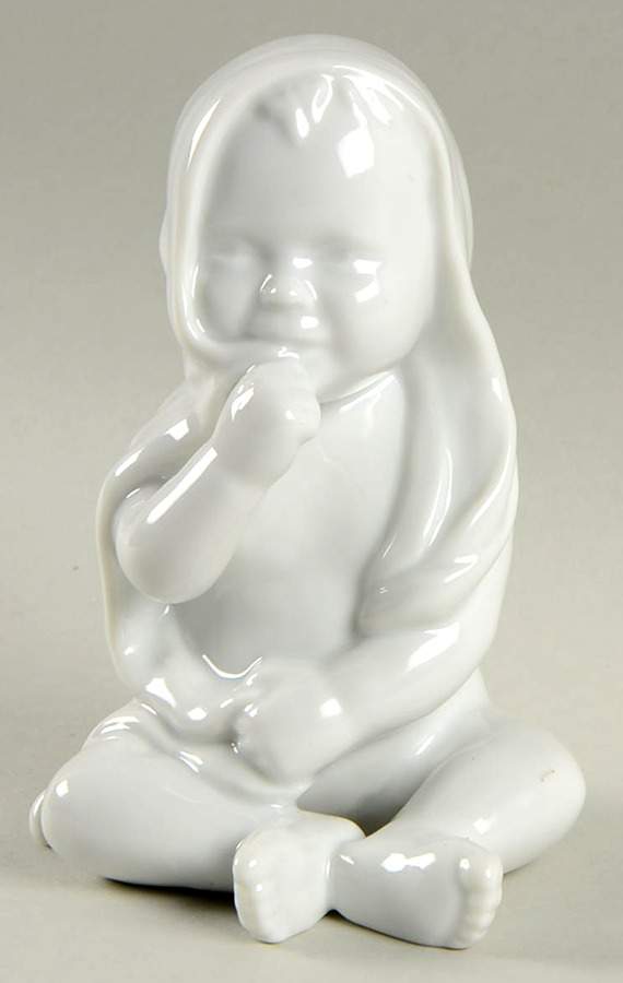 Children Baby Sitting With Blanket-White - No Box by Royal Copenhagen-1