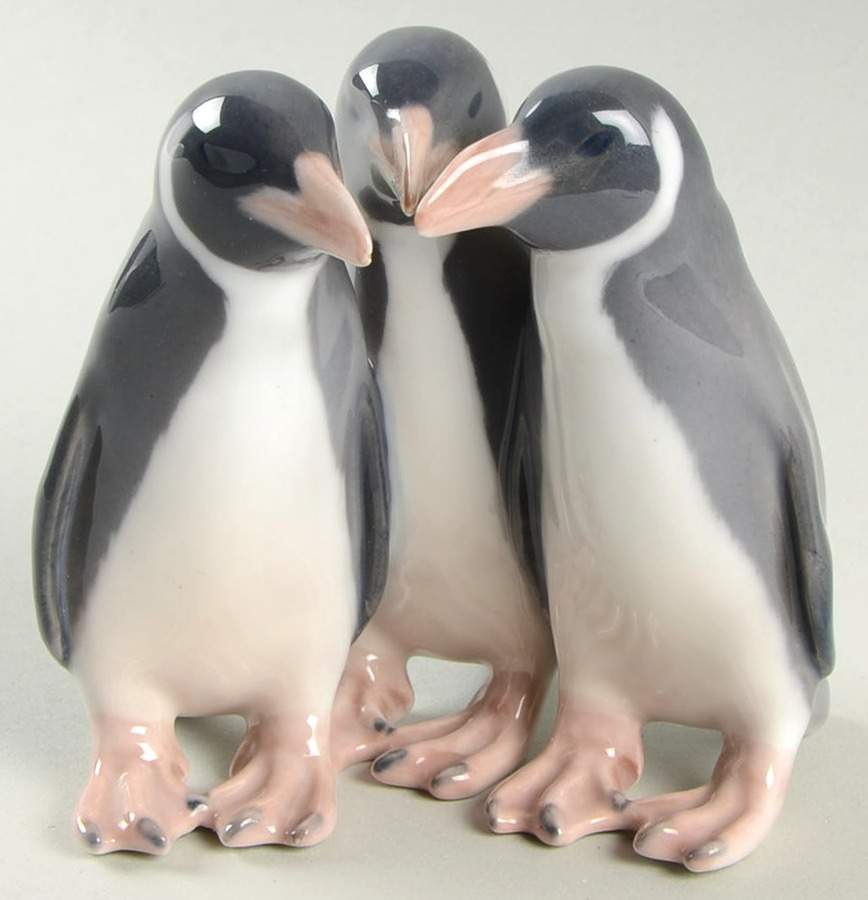 Birds Penguins-Trio - No Box by Royal Copenhagen-1