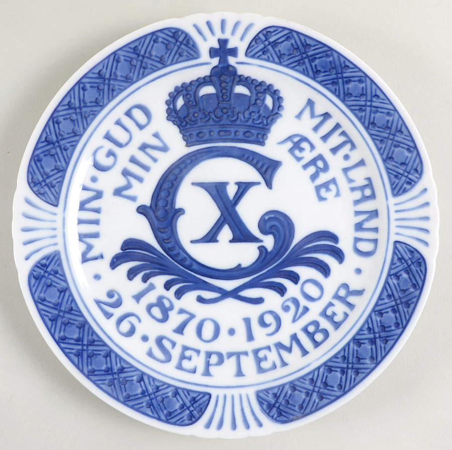 Single Release Commemorative Plates Christian X 50th Birthday-1870-1920 - No Box by Royal Copenhagen-1