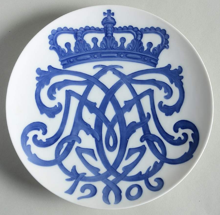 Single Release Commemorative Plates Coronation Haakon Vii - Maud - No Box by Royal Copenhagen-1
