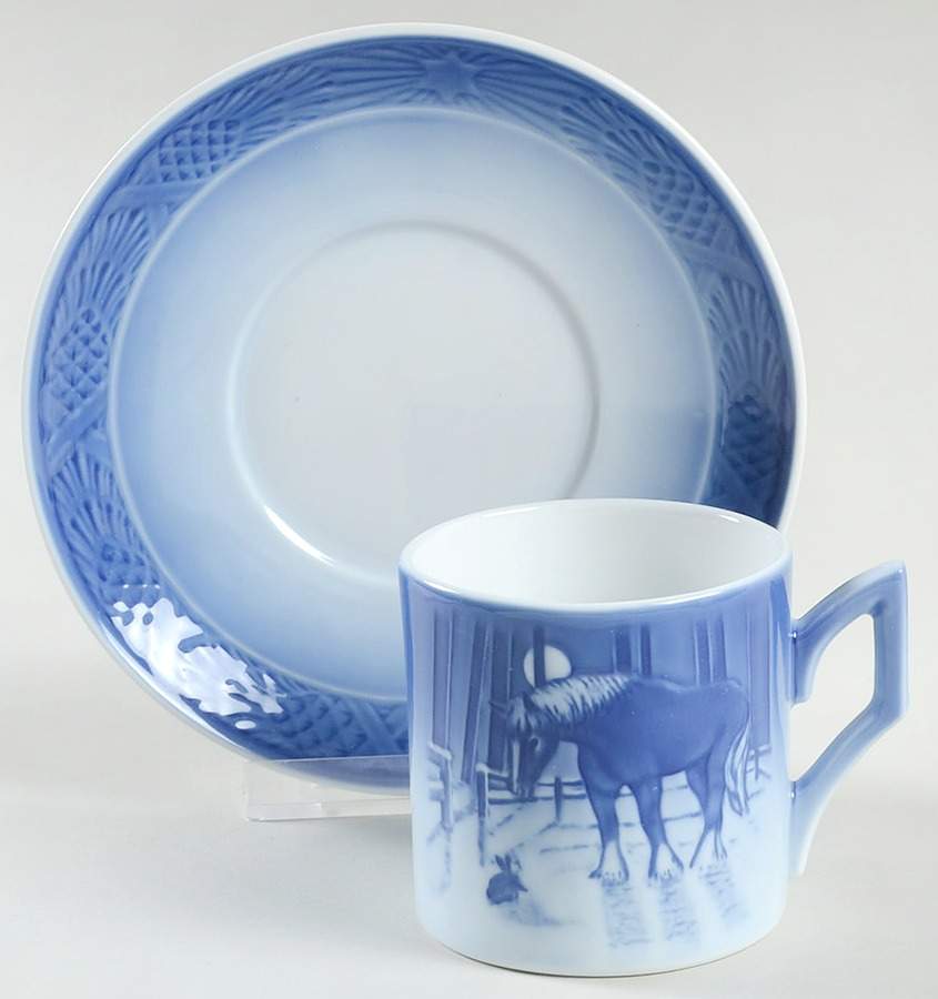 Christmas Cup & Saucer Meeting In The Paddock - No Box by Royal Copenhagen-1