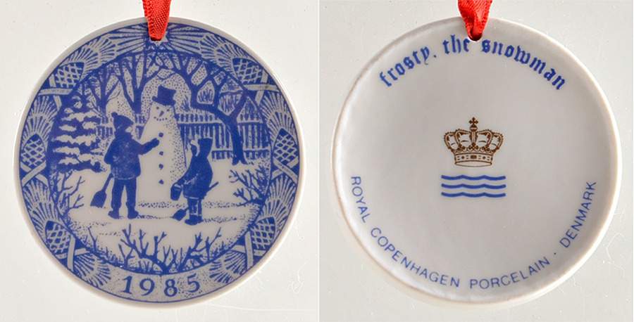 Christmas Ornament-Miniature Plate The Snowman - Boxed by Royal Copenhagen-1