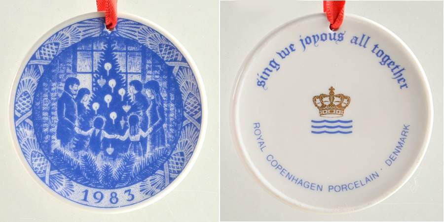 Christmas Ornament-Miniature Plate Merry Christmas - Boxed by Royal Copenhagen-1