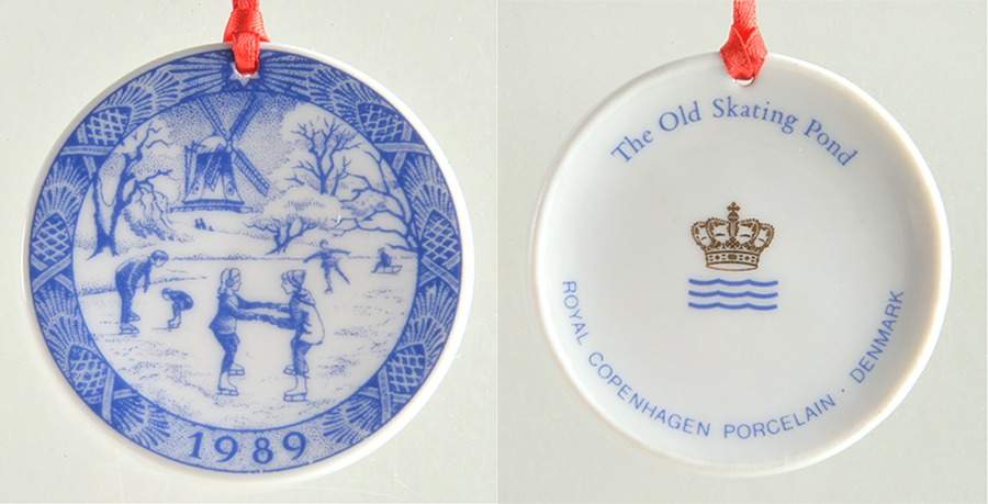 Christmas Ornament-Miniature Plate Old Skating Pond - No Box by Royal Copenhagen-1