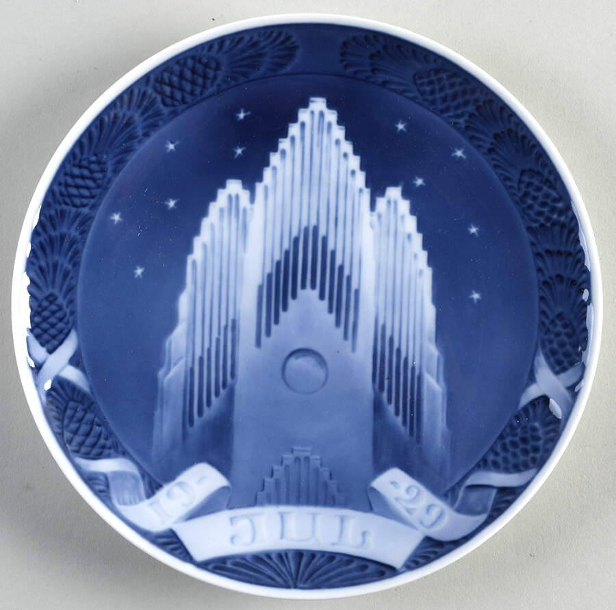 Annual Christmas Plate Grundtvig Church - No Box by Royal Copenhagen-1