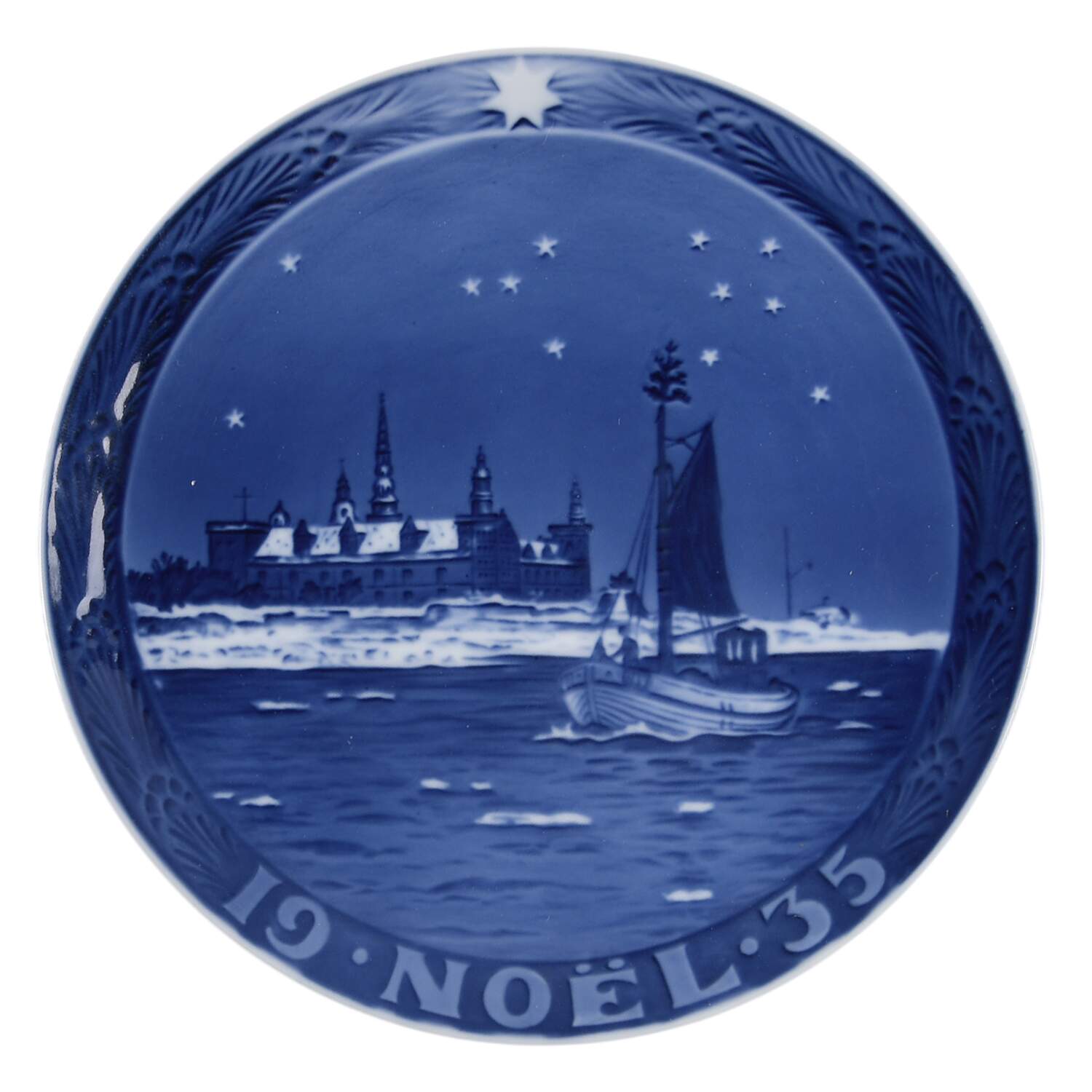 Annual Christmas Plate Kronburg Castle - French - No Box by Royal Copenhagen-1