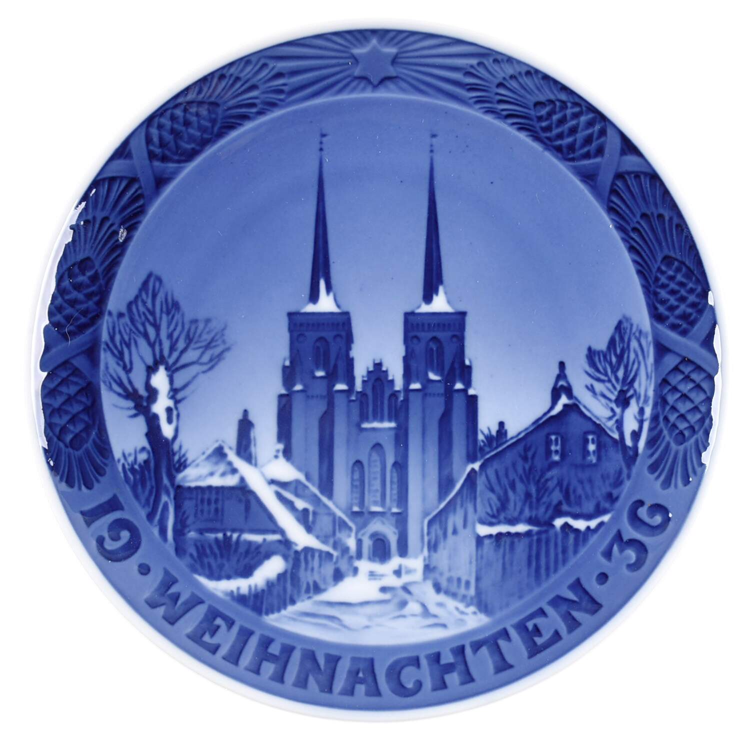 Annual Christmas Plate Roskilde Cathedral-German - No Box by Royal Copenhagen-1