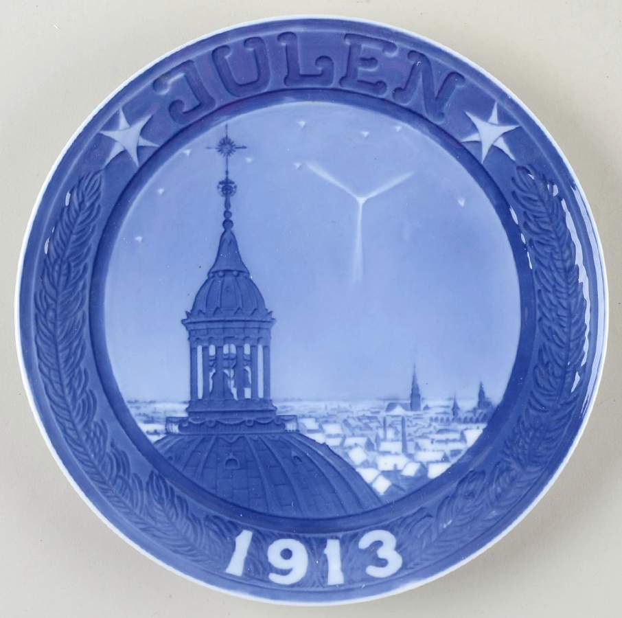 Annual Christmas Plate Frederik Church Spire - No Box by Royal Copenhagen-1