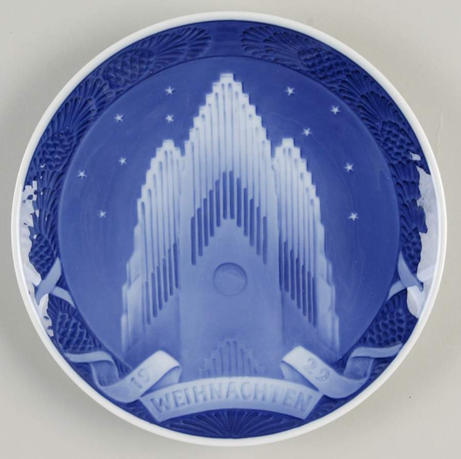 Annual Christmas Plate Grundtvig Church-German - No Box by Royal Copenhagen-1