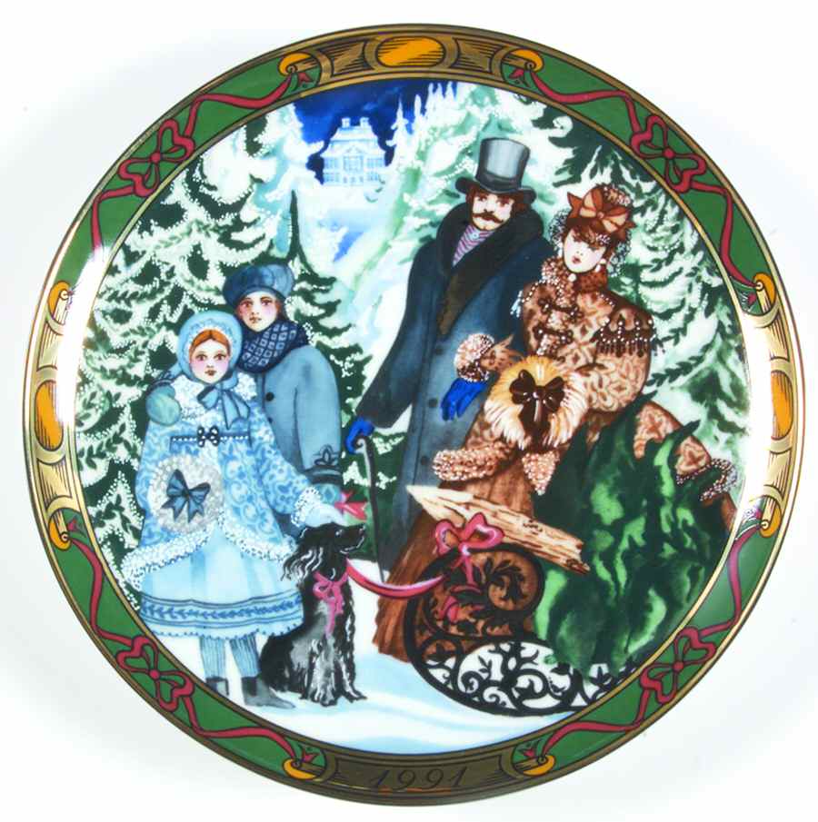 Christmas In Denmark Bringing Home The Tree - No Box by Royal Copenhagen-1