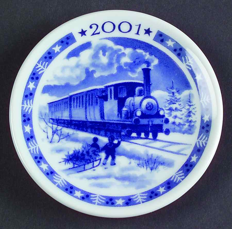 Christmas Plaquettes The Old Train At Bandholm - Boxed by Royal Copenhagen-1