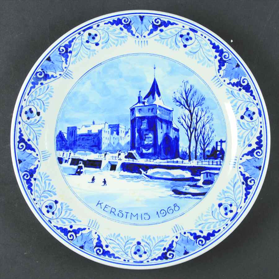 Royal Delft Christmas Plates Tower In Amsterdam - No Box by Royal Delft-1