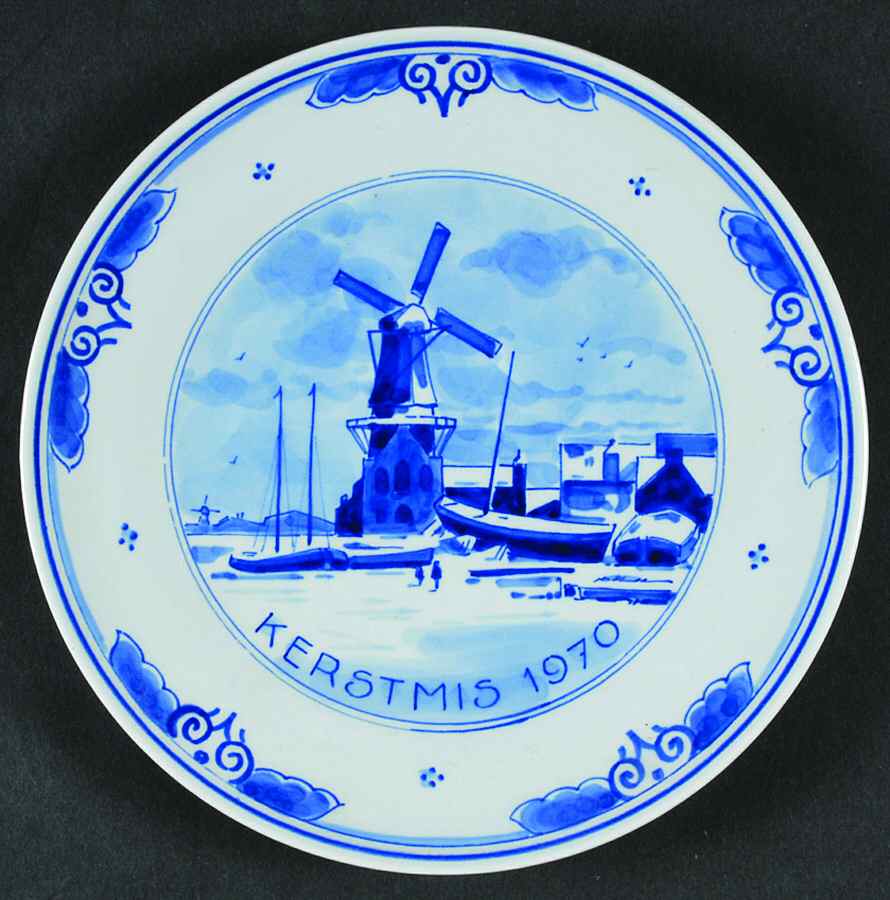 Royal Delft Christmas Plates Mill Near Haalem - Boxed by Royal Delft-1