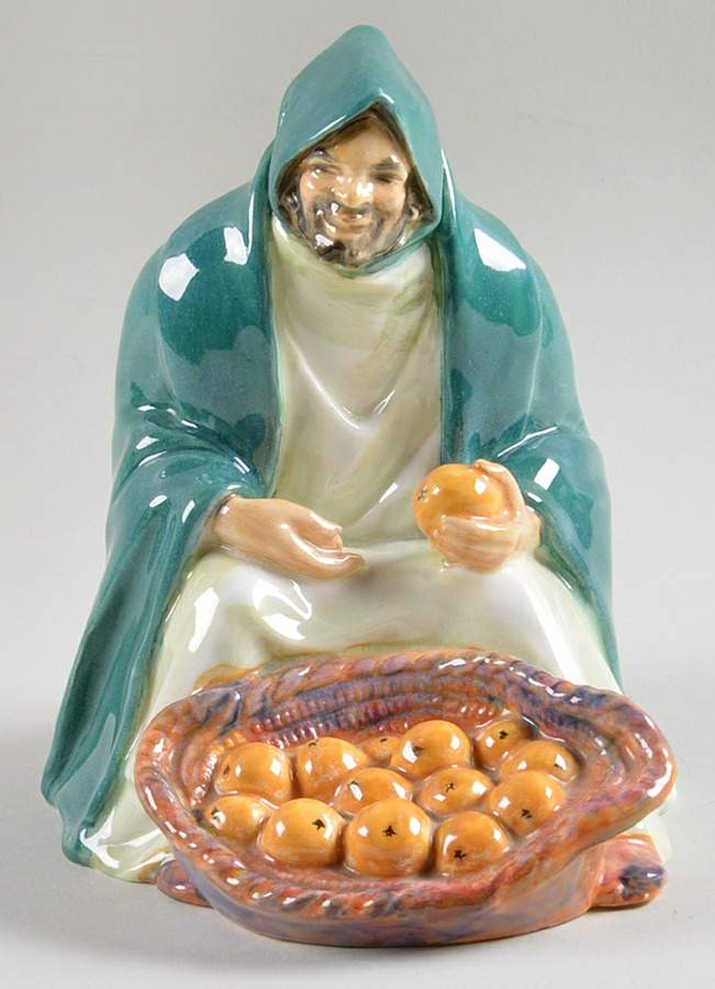 Royal Doulton Figurine An Orange Vendor-Green,White & Orange - No Box by Royal Doulton-1