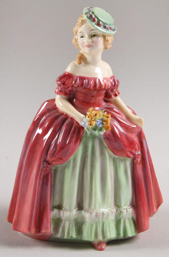 Royal Doulton Figurine Dainty May-Red&Green Dress - With Box Bx1963 by Royal Doulton-1