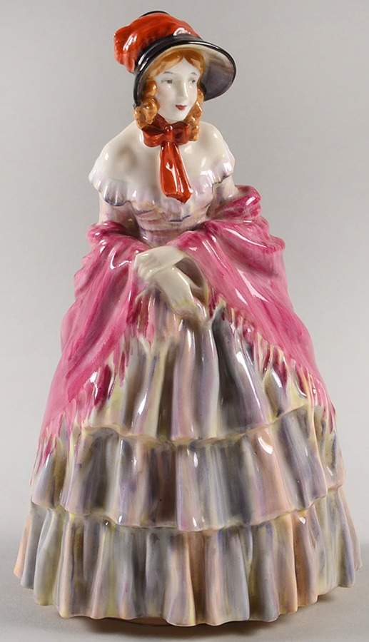 Royal Doulton Figurine A Victorian Lady-Pink & Green - Nb1367, No Box by Royal Doulton-1