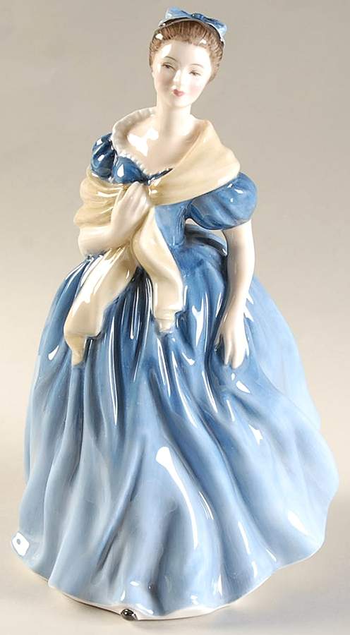 Royal Doulton Figurine Adrienne-Blue Dress - No Box by Royal Doulton-1