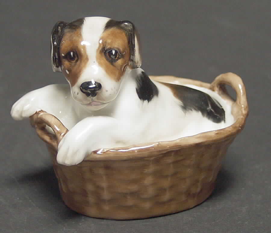 Animals Terrier Sitting In Basket - No Box 42 by Royal Doulton-1