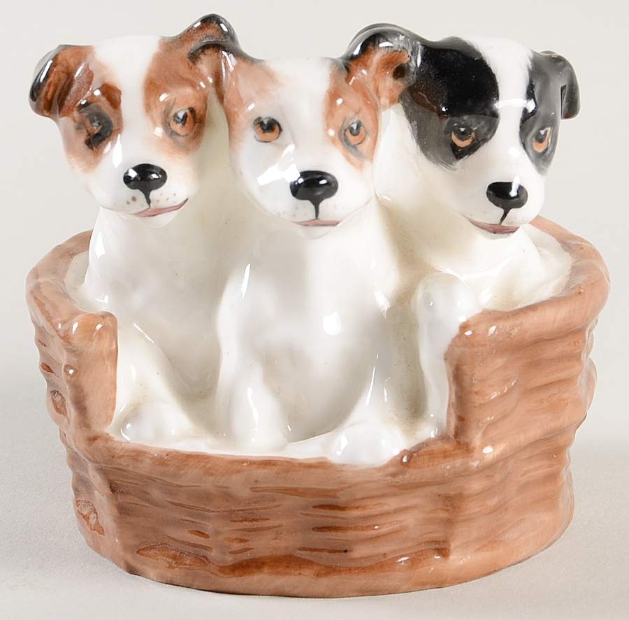 Animals Terrier Puppies In A Basket - Boxed by Royal Doulton-1