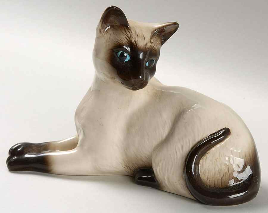 Animals Siamese Cat Lying-Style Two - With Box Bx950 by Royal Doulton-1