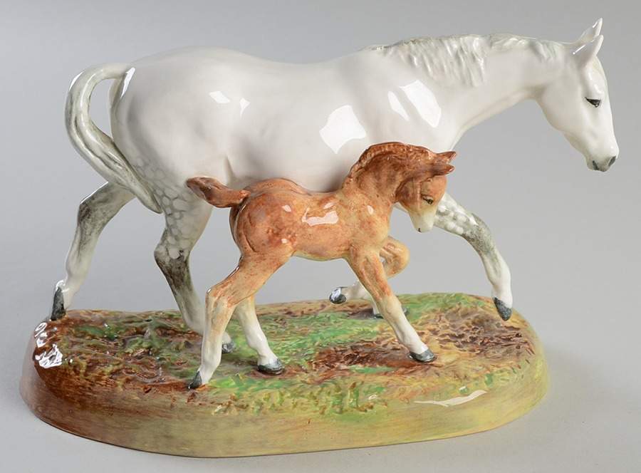 Animals Gude Grey Mare And Foal - Nb742, No Box by Royal Doulton-1
