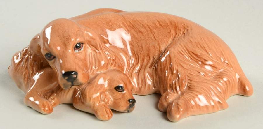 Animals Spaniel & Pup - With Box by Royal Doulton-1