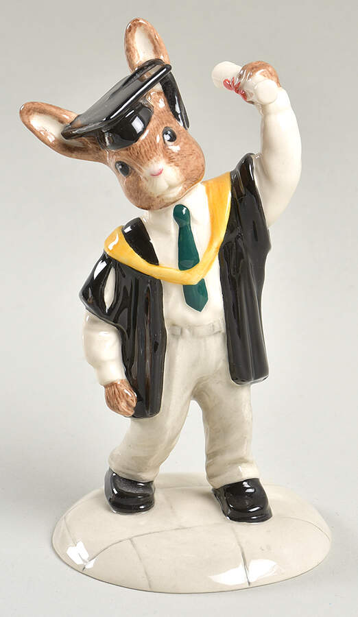 Bunnykins Figurines Graduation Day Bunnykins - Boxed by Royal Doulton-1