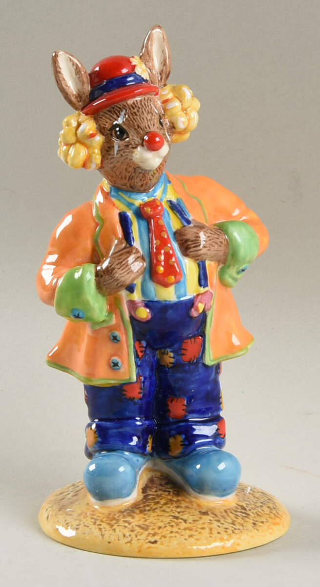 Bunnykins Figurines Clarence The Clown - With Box Bx245 by Royal Doulton-1