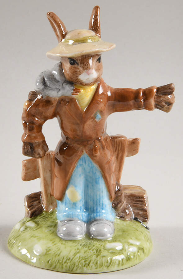 Bunnykins Figurines Scarecrow - Brown Coat - Boxed by Royal Doulton-1