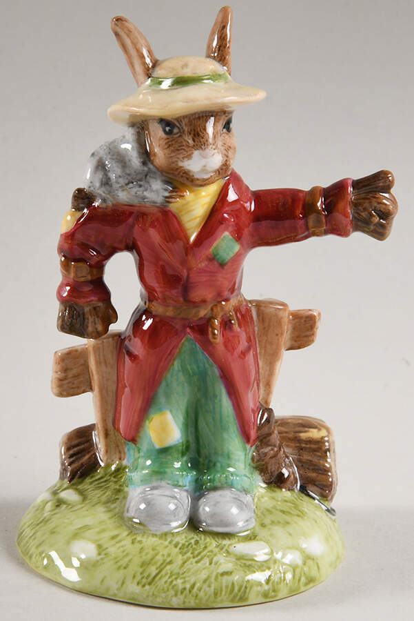 Bunnykins Figurines Scarecrow-Red Coat - Boxed by Royal Doulton-1