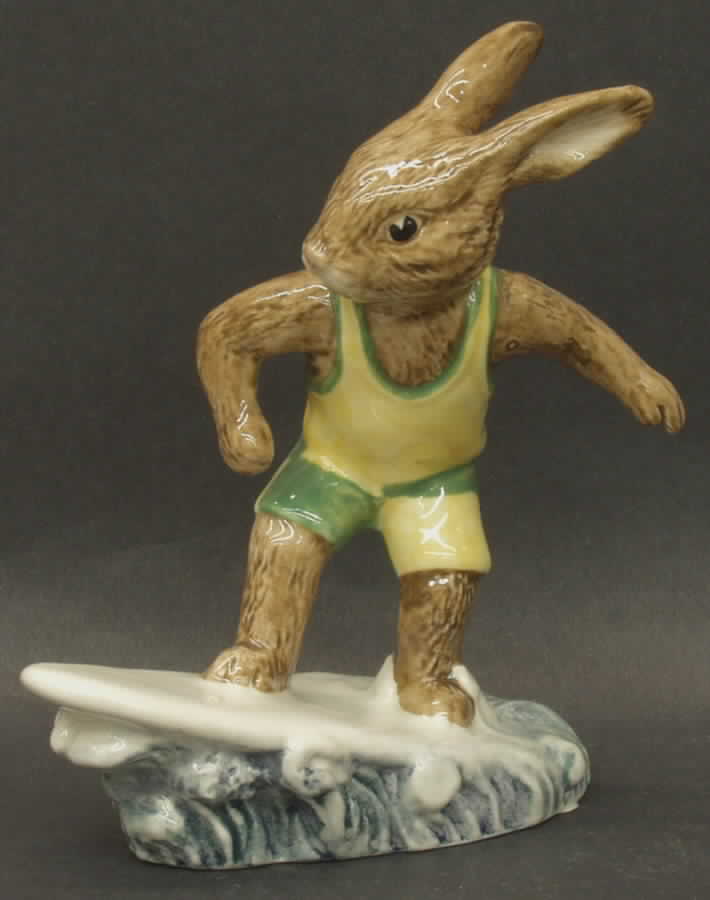 Bunnykins Figurines Aussie Surfer Bunnykins - No Box by Royal Doulton-1