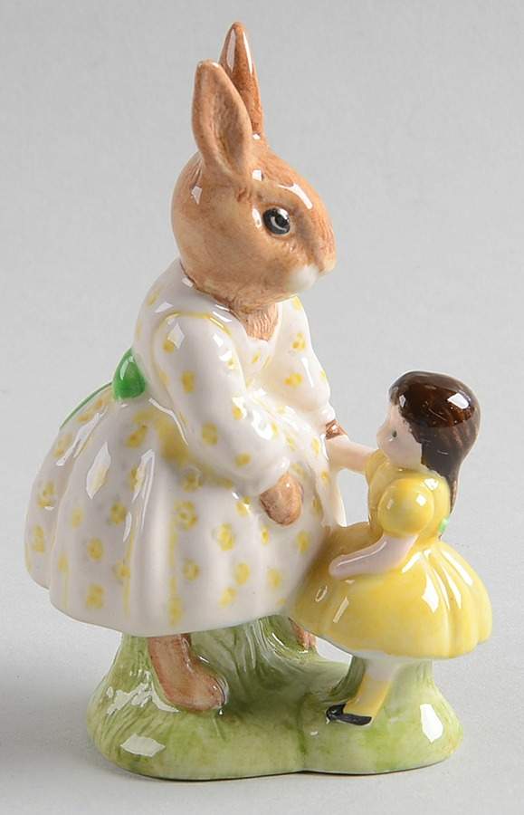Bunnykins Figurines Dollie Bunnykins-Playtime #B - With Box Bx41a by Royal Doulton-1