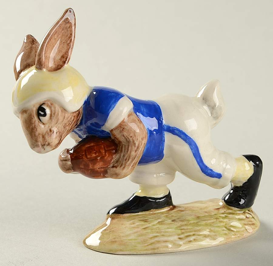 Bunnykins Figurines Touchdown Bunnykins-1st Ver - Boxed by Royal Doulton-1