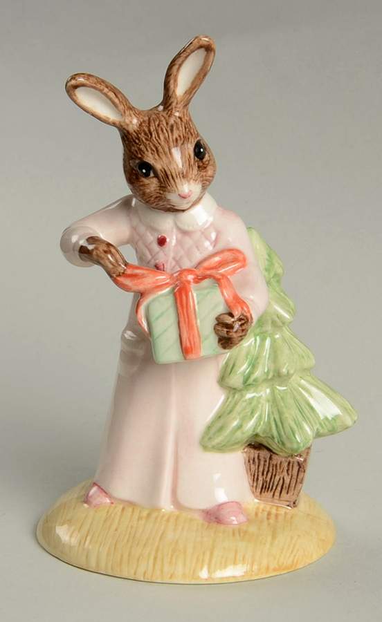 Bunnykins Figurines Christmas Morning - No Box by Royal Doulton-1